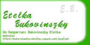 etelka bukovinszky business card